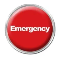 Red emergency alert button indicating urgent or emergency situations.